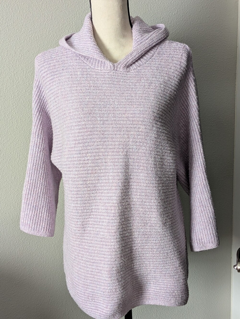 Old Navy Lavender Knit Hooded Pullover Sweater